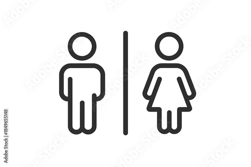 Male and Female Icon Silhouette on Gray Background