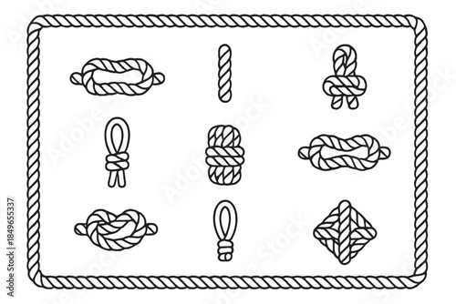 Collection of nautical knots illustration