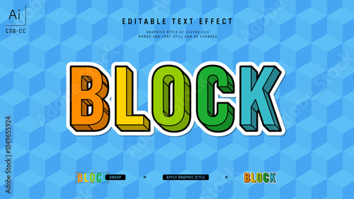 ブロックのおもちゃのようなデザインのグラフィックスタイルテンプレート