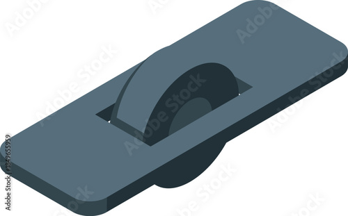 Modern one wheel electric skateboard balancing on a single wheel in isometric projection
