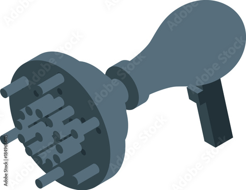 Hair dryer diffuser distributing hot air for a voluminous hairstyle, modern hairdressing tool for professional hair care