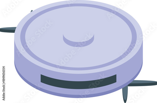 Round robot vacuum cleaner is cleaning the house, providing automated and effortless cleaning solution
