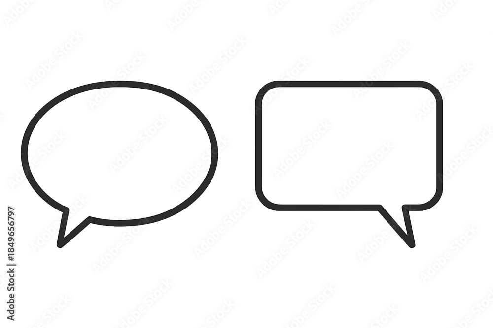 Fototapeta premium Two speech bubbles on a gray background