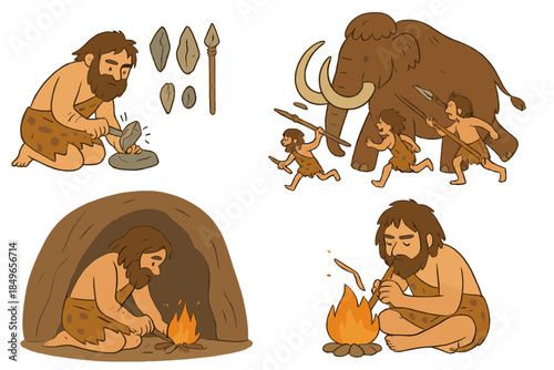 Cavemen and Mammoth Hunting