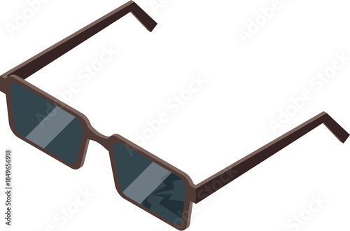 Sunglasses with cracked lens representing accident, damage, or fragility