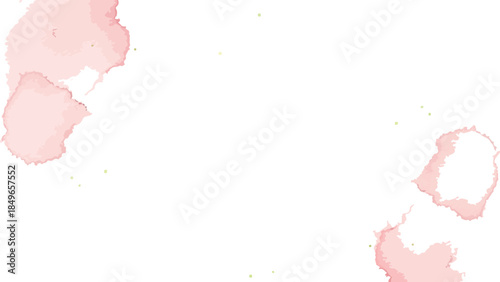 Pink Watercolor Blobs on White Background