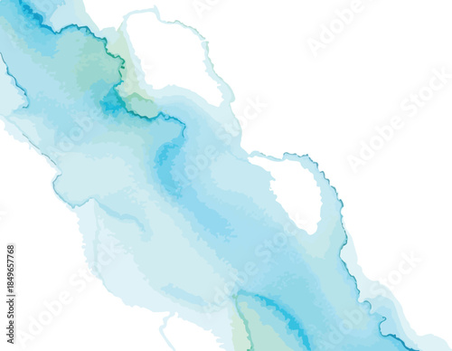 Blue Watercolor Splotch on White Background