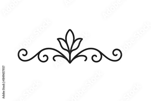 Elegant Floral Swirl Ornament on Gradient Background
