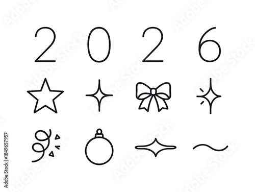 Winter Gingerbread Icons. Winter gingerbread symbols. Filled icon set of winter gingerbread symbols: