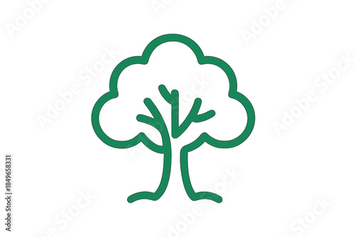 Stylized tree outline with glowing green aura