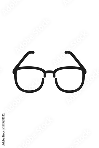 Outline of eyeglasses on a dark gray background