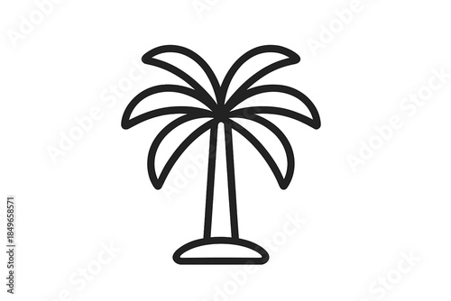 Palm Tree Outline on Gradient Background