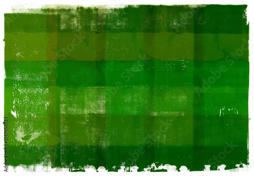 手描きローラーの重ね塗り、おしゃれなチェックアート