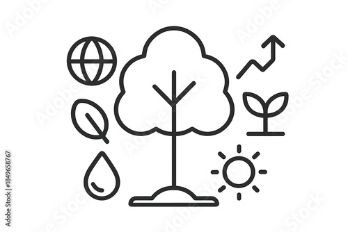 Environmental growth and sustainability icons