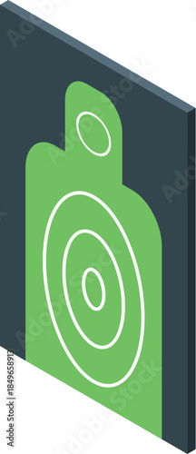 Shooting target with human shape for aiming practice at a gun range