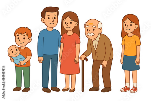 Generations of a Family Standing Together