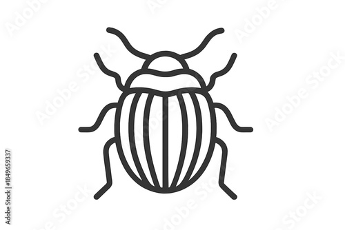 Stylized Beetle Outline on Gradient Background
