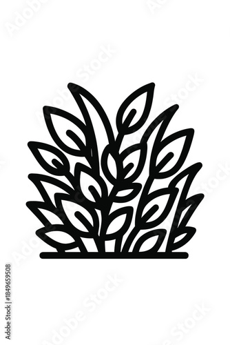 Black outline of leaves and stems against a gradient background