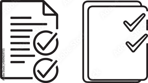 A minimalist black-and-white vector illustration of a tanker truck refueling at a gas station. This clean line art icon represents fuel logistics, energy transport, and roadside service.