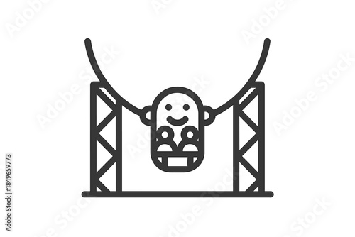 Roller coaster cartoon icon