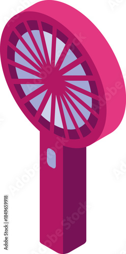 Portable fan providing cooling airflow, ideal for beating summer heat and staying comfortable on the go