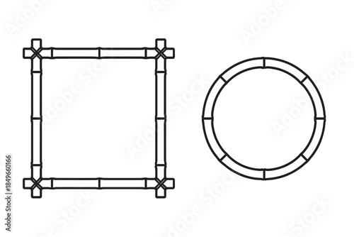 Bamboo square and circle frames