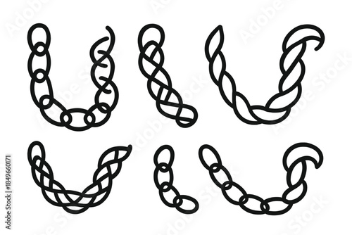 Collection of decorative chain links and braids