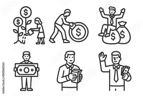 Financial Growth and Success Icons