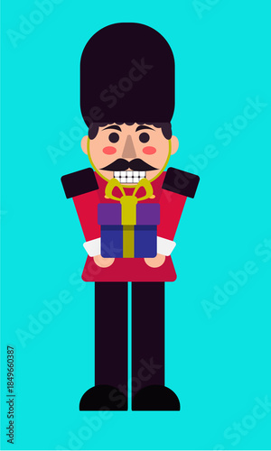 England royal guard Nutcracker toy and gift box.