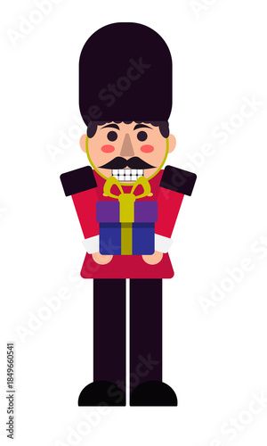 England royal guard Nutcracker toy and gift box.