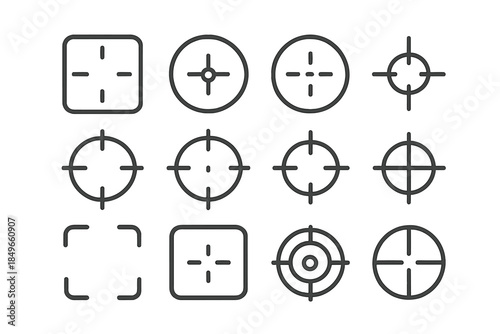 Collection of crosshair and targeting reticle icons