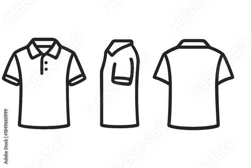 Three views of a polo shirt icon