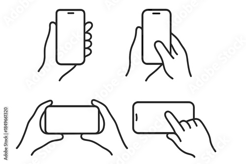 Hands holding and interacting with smartphones