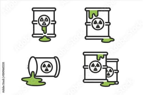 Radioactive Waste Barrels Leaking Toxic Green Slime