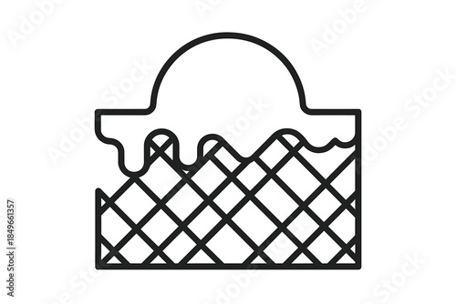 Minimalist Ice Cream Cone Icon