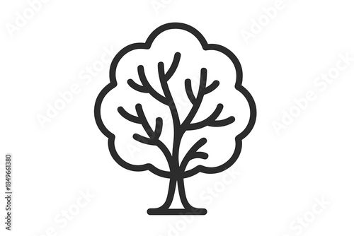 Stylized Tree Icon with Gradient Background