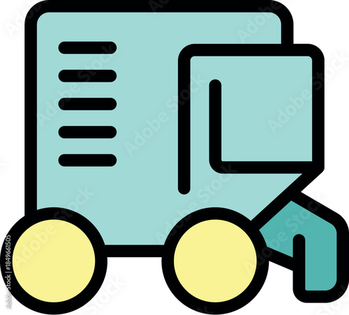 Refrigerator truck ensuring temperature controlled transportation of goods, perfect for representing delivery services or cold chain logistics