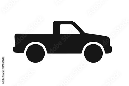 Black silhouette of a pickup truck on a gradient background