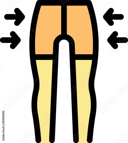 Compression pants squeezing legs, promoting circulation and reducing swelling, ideal for athletes and people with circulatory problems