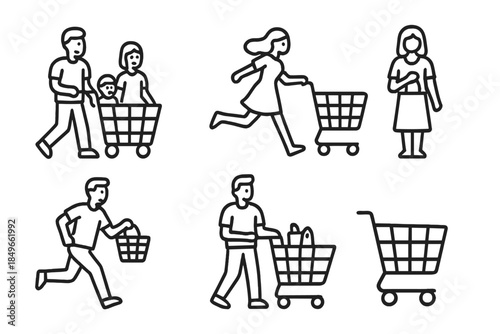 Set of stylized shopping icons