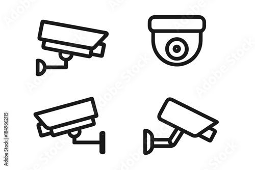 Security Camera Icons Set