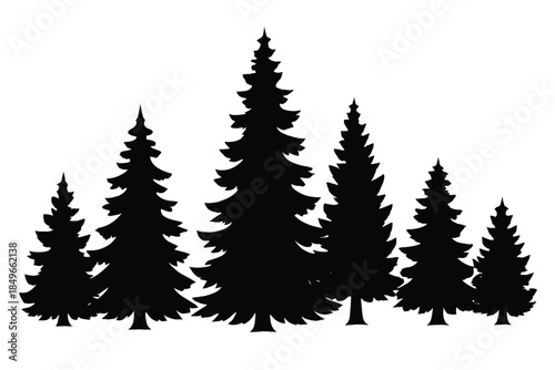 Dark Forest Silhouette with Vertical Lighting