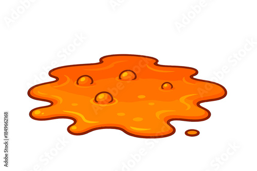 Orange Slime Blob with Bubbles