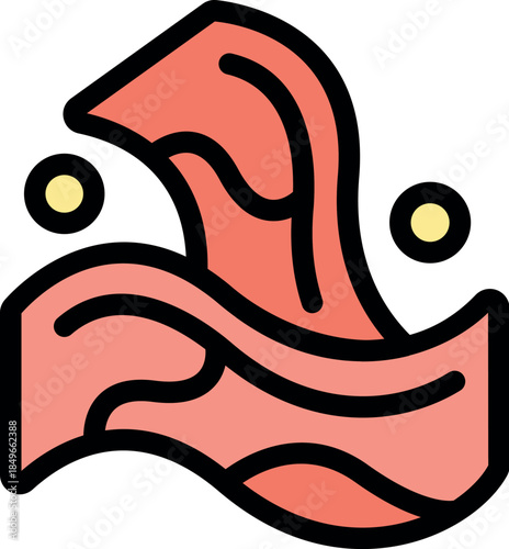 Vibrant, stylized illustration of a fresh cut of meat, emphasizing the marbling and texture, ideal for representing quality butchery or meat products