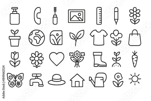 Gardening and Nature Icons Set