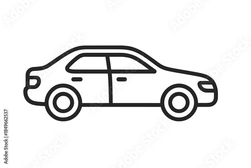 Minimalist outline of a sedan car