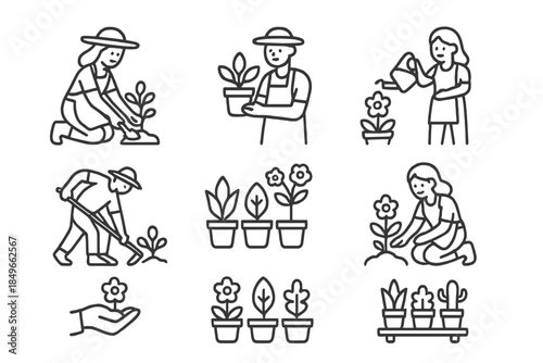 Gardening Icons Set