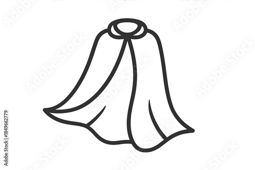 Abstract flowing cape silhouette on a gradient background
