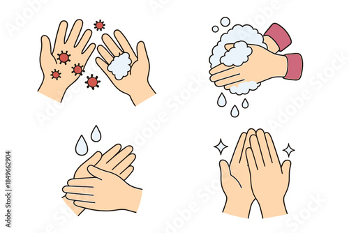 Hand Washing Steps Illustration
