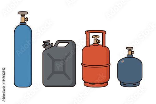 Collection of gas cylinders and a fuel canister